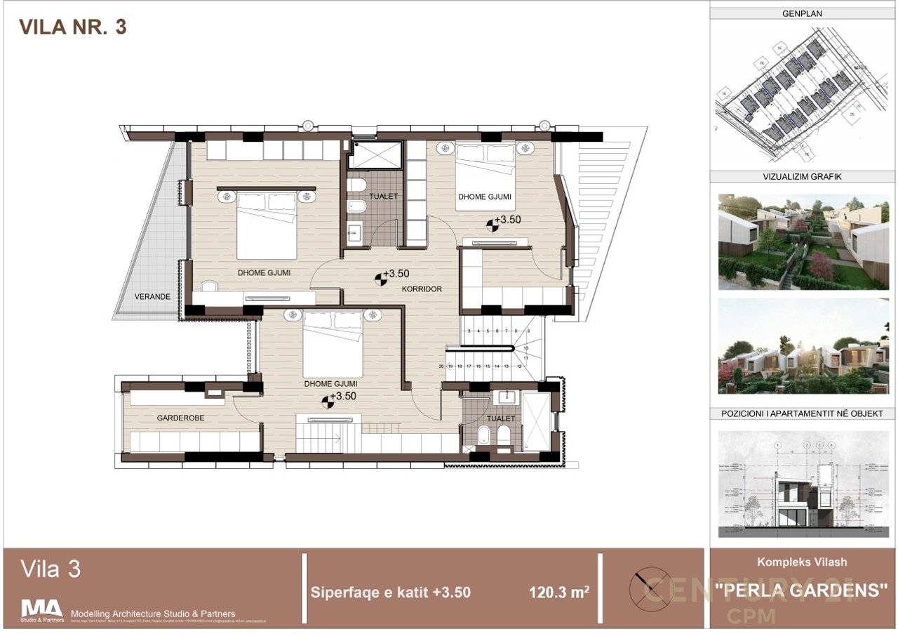 Shitet vilë 3 kateshe tek Perla Residence në Mjull - Bathore