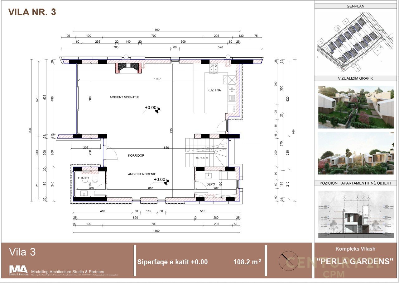 Shitet vilë 3 kateshe tek Perla Residence në Mjull - Bathore