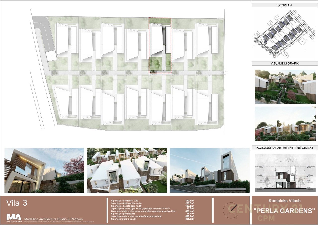 Shitet vilë 3 kateshe tek Perla Residence në Mjull - Bathore