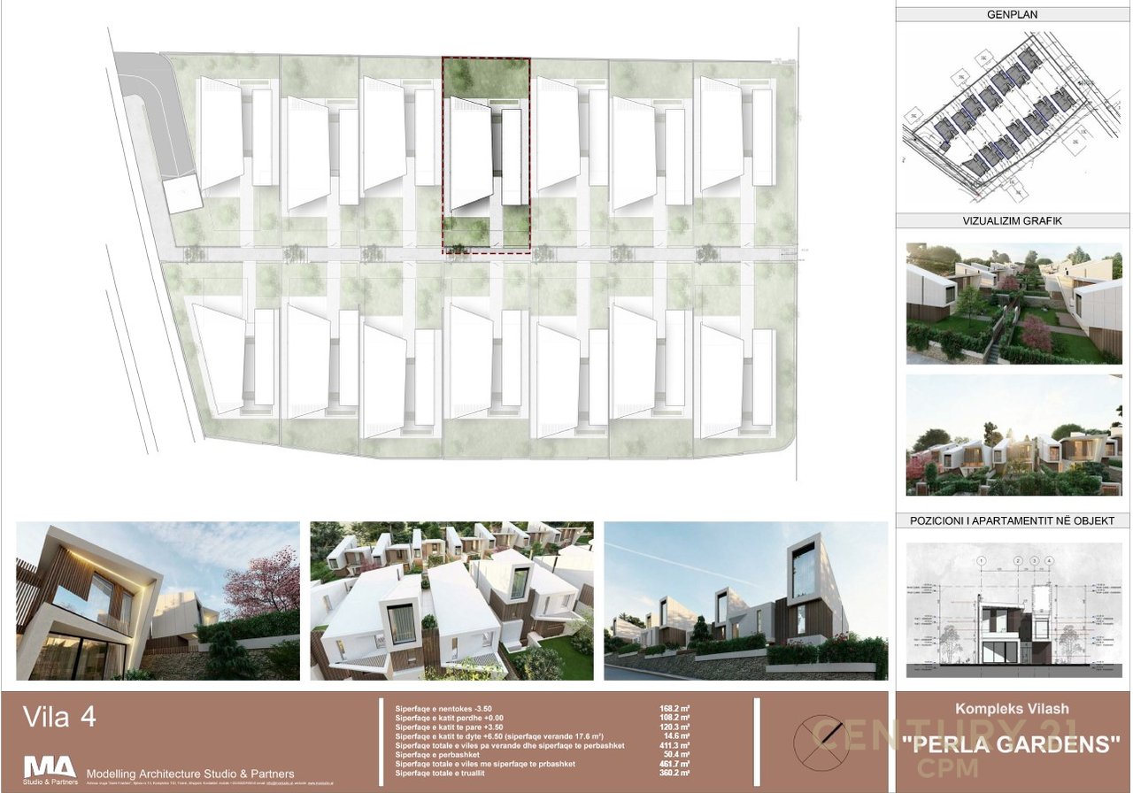 Shitet vilë 3 kateshe tek Perla Residence në Mjull - Bathore