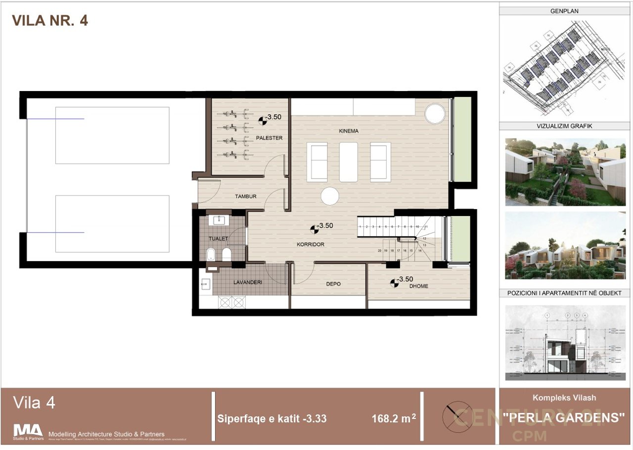 Shitet vilë 3 kateshe tek Perla Residence në Mjull - Bathore