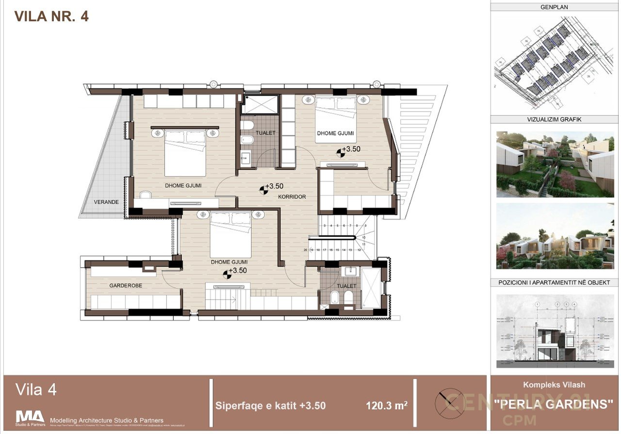 Shitet vilë 3 kateshe tek Perla Residence në Mjull - Bathore