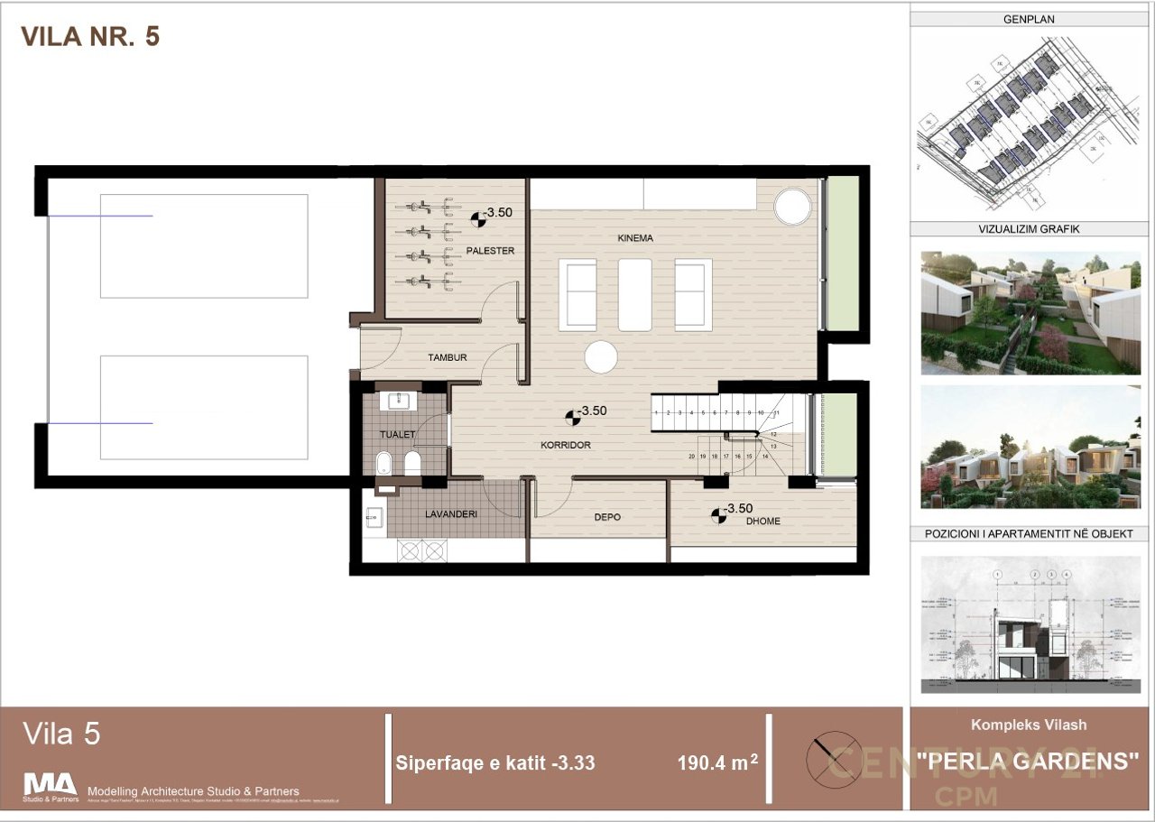 Shitet vilë 3 kateshe tek Perla Residence në Mjull - Bathore