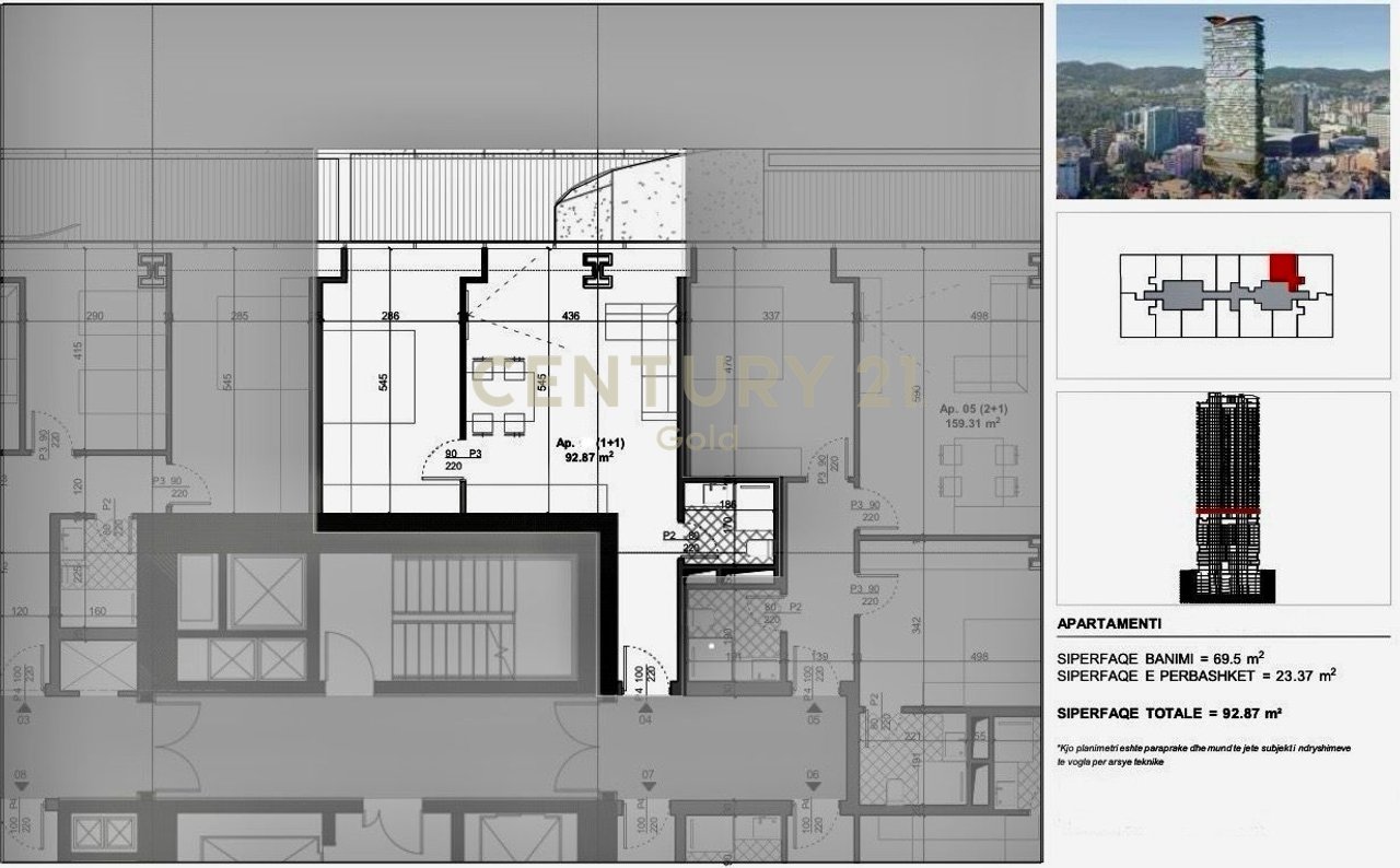 Apartament 1+1 tek Ambassy Tower!