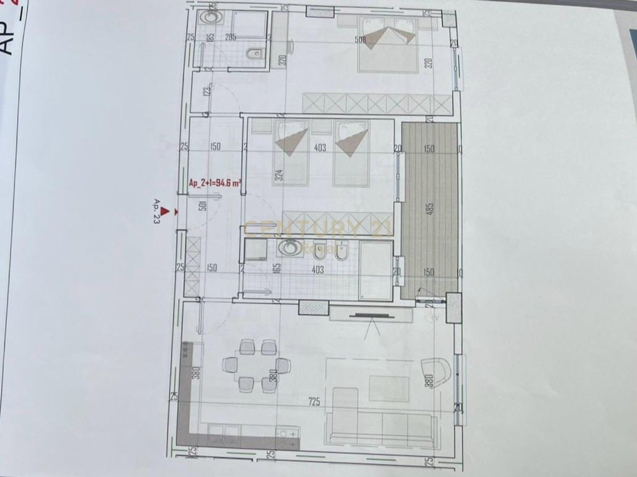 Apartment 2+1+2 For Sale in Kamez Center, Tirana - €88,950 | 111.16 m²