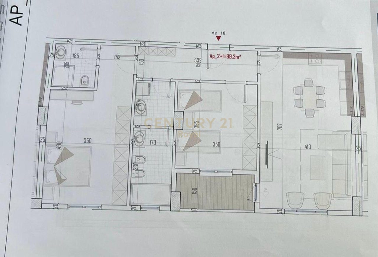 Apartment 2+1+2 For Sale in Kamez Center, Tirana - €93,500 | 116.56 m²