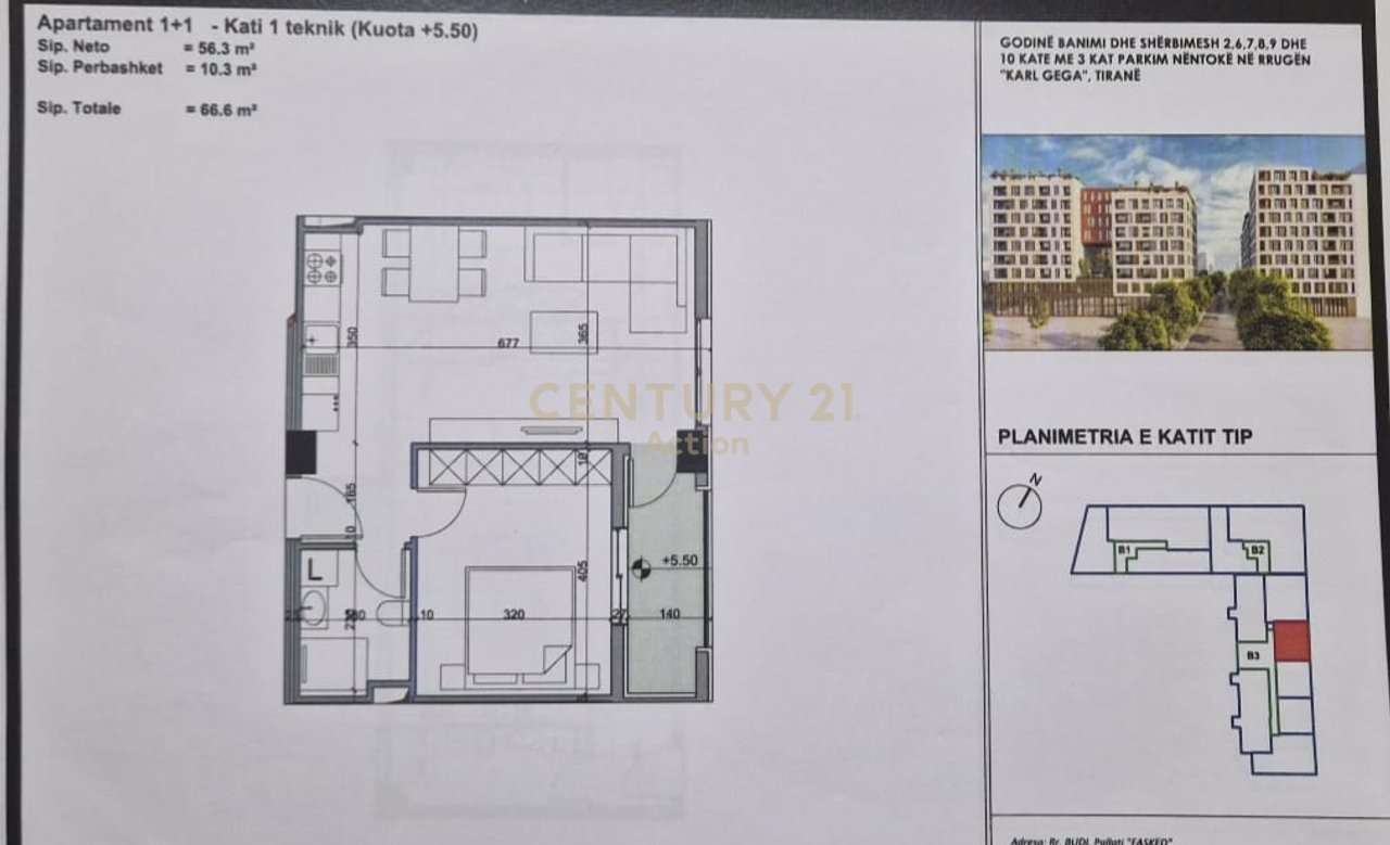 FOR RENT APARTMENT 1+1, KARL GEGA STREET!