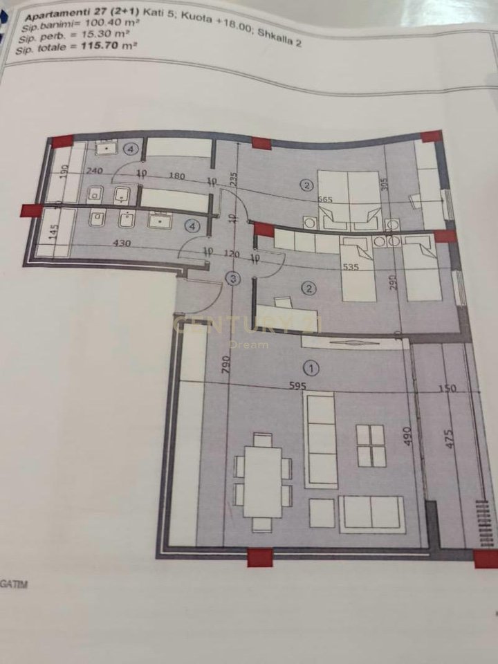 APPARTAMENTO 2+1+2 IN VENDITA NELL'AREA DI ALI DEMI!!!