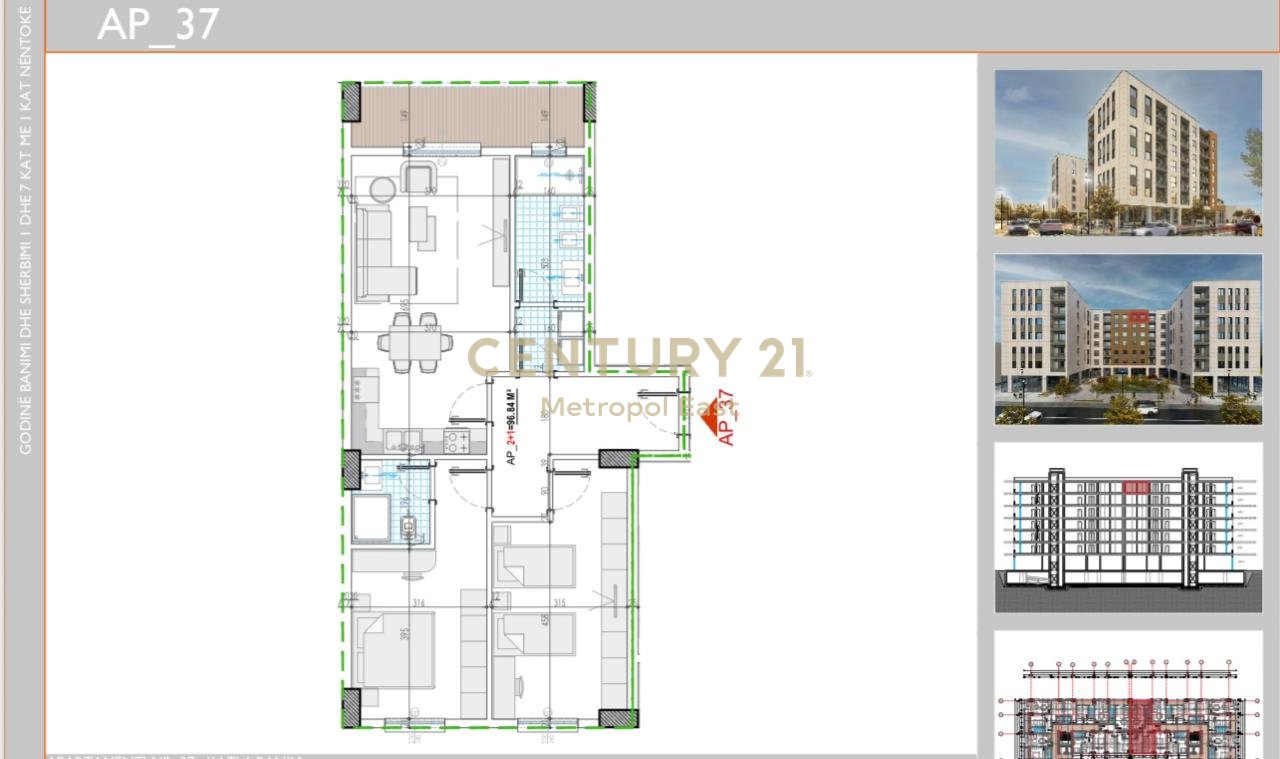 Shitet apartament 2+1 në Kamëz