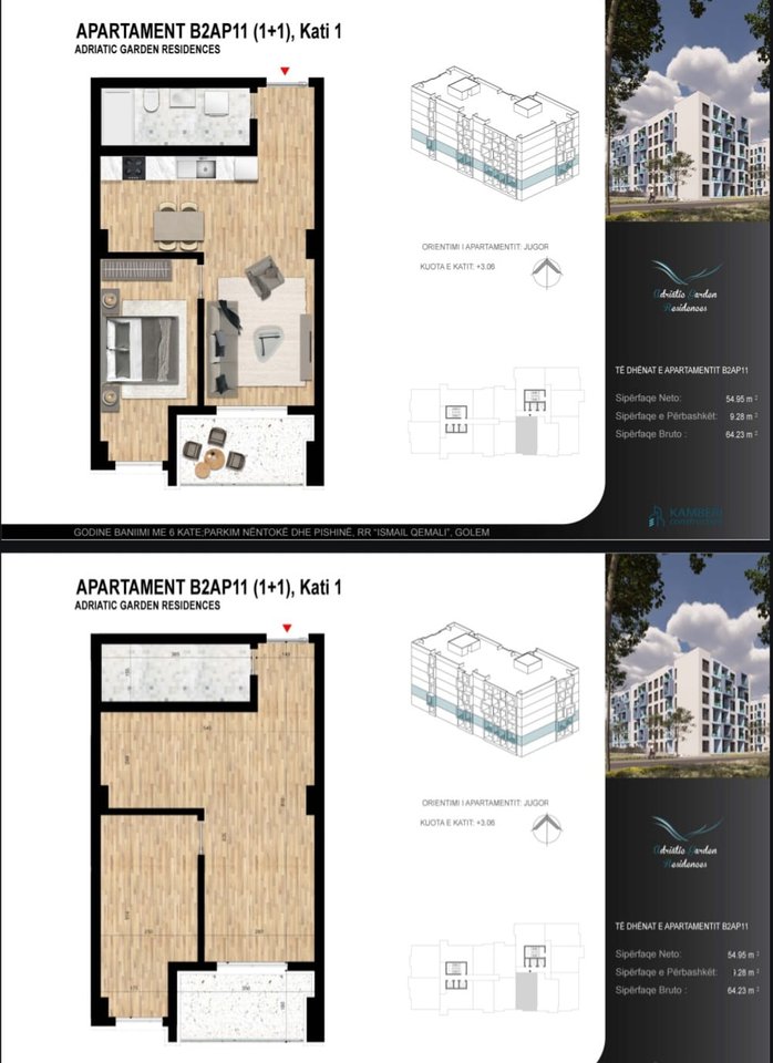 Appartamento 1+1 in vendita in Adriatic Garden Residence, Golem