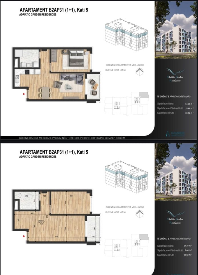Appartamento 1+1 in vendita in Adriatic Garden Residence, Golem