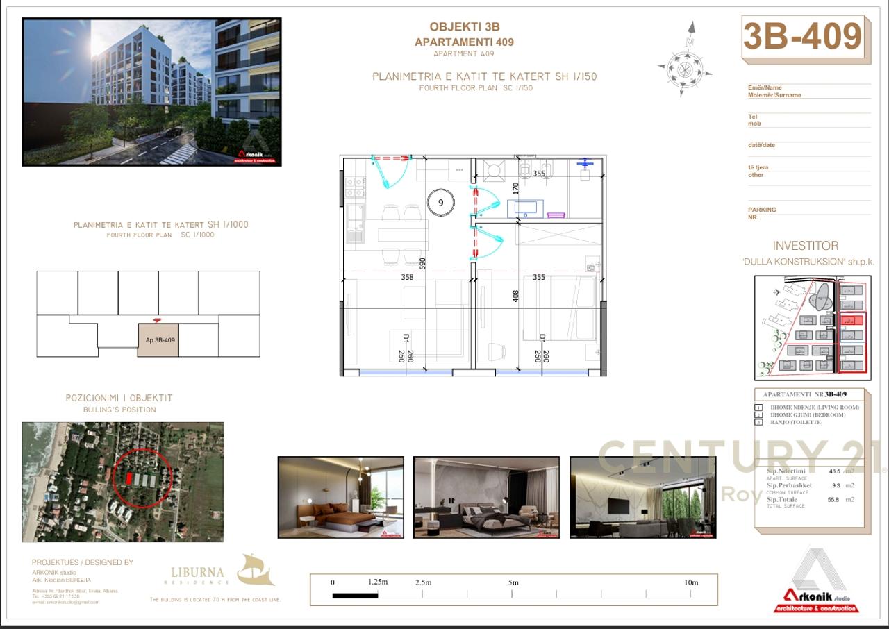 APARTAMENT 1+1 PER SHITJE TE LIBURNA REZIDENCE GODINA 3!!!
