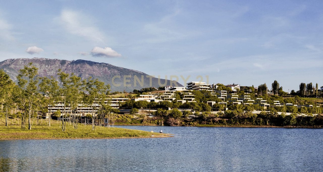 1+1 apartment with balcony, veranda, and lake view at Farka Lake Front residence