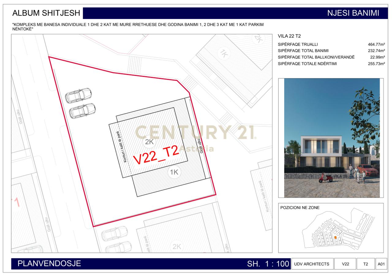 Villa moderna con un terreno di 464 m² e 2 posti auto nella residenza Farka Lake Front.