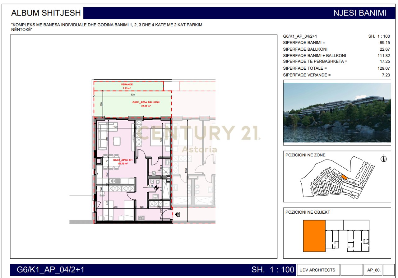 2+1 apartment with veranda and balcony with lake view in the Farka Lake Front residence