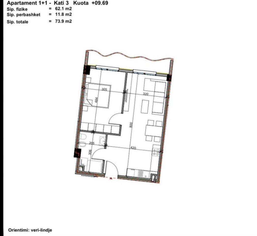 APARTAMENT 1+1 PER SHITJE NE KOMPLEKSIN ALUNA!
