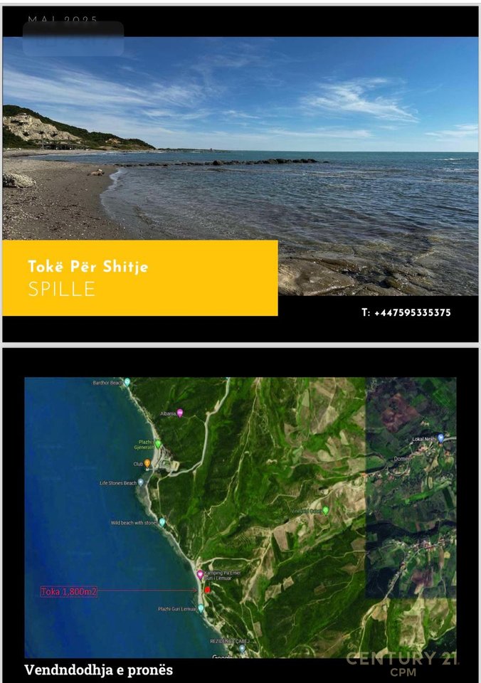 FOR SALE 1800m2 LAND IN SPILLE BY THE SEA
