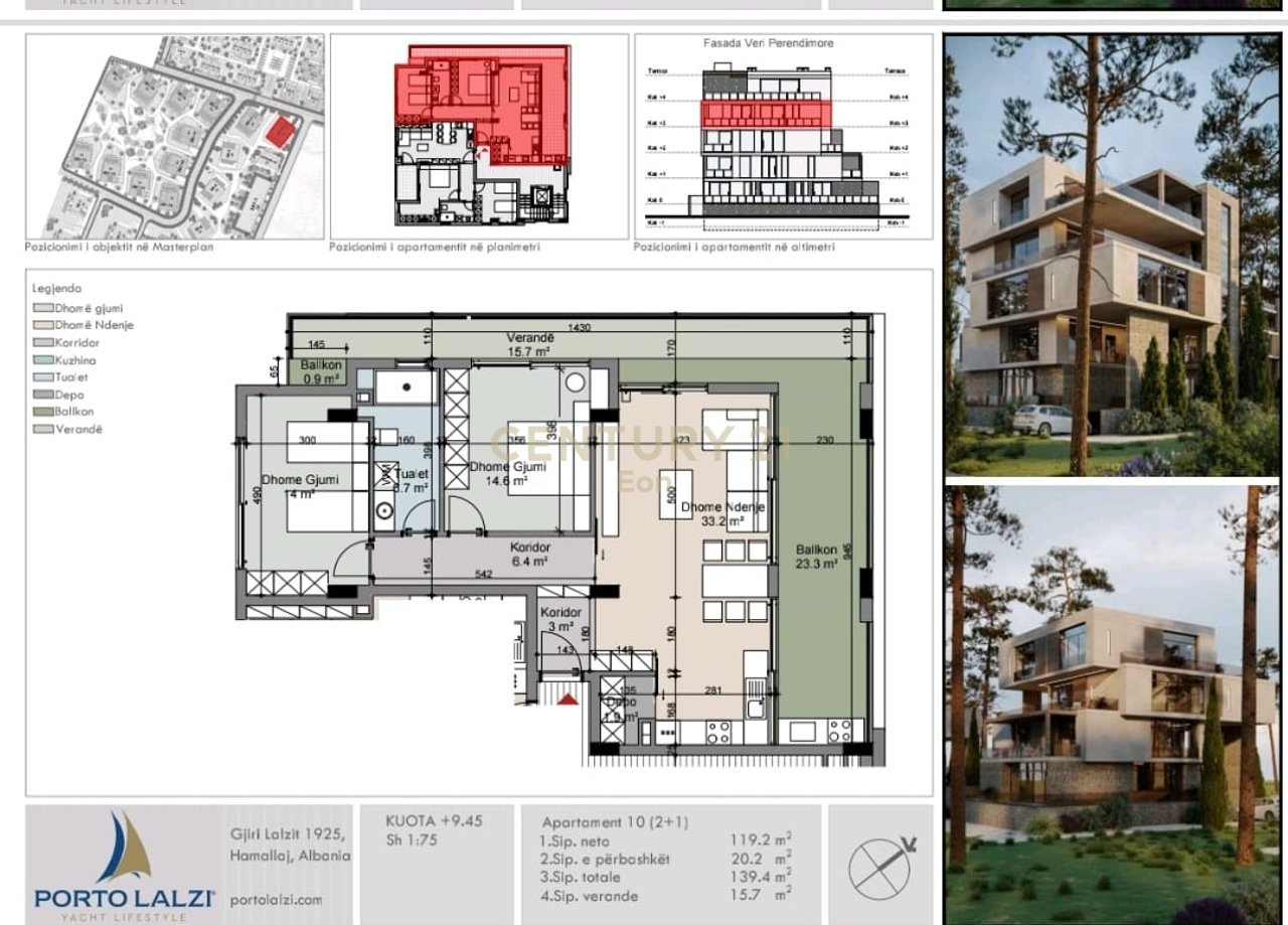Apartament 2+1 në shitje në Gjirin e Lalzit, Durrës - 353,400 € | 139 m²