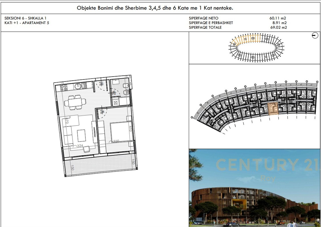 Appartamento 1+1 in vendita a Golem Durrës, Possibilità di Pagamento a Rate - €65.569. | 69,02 m²