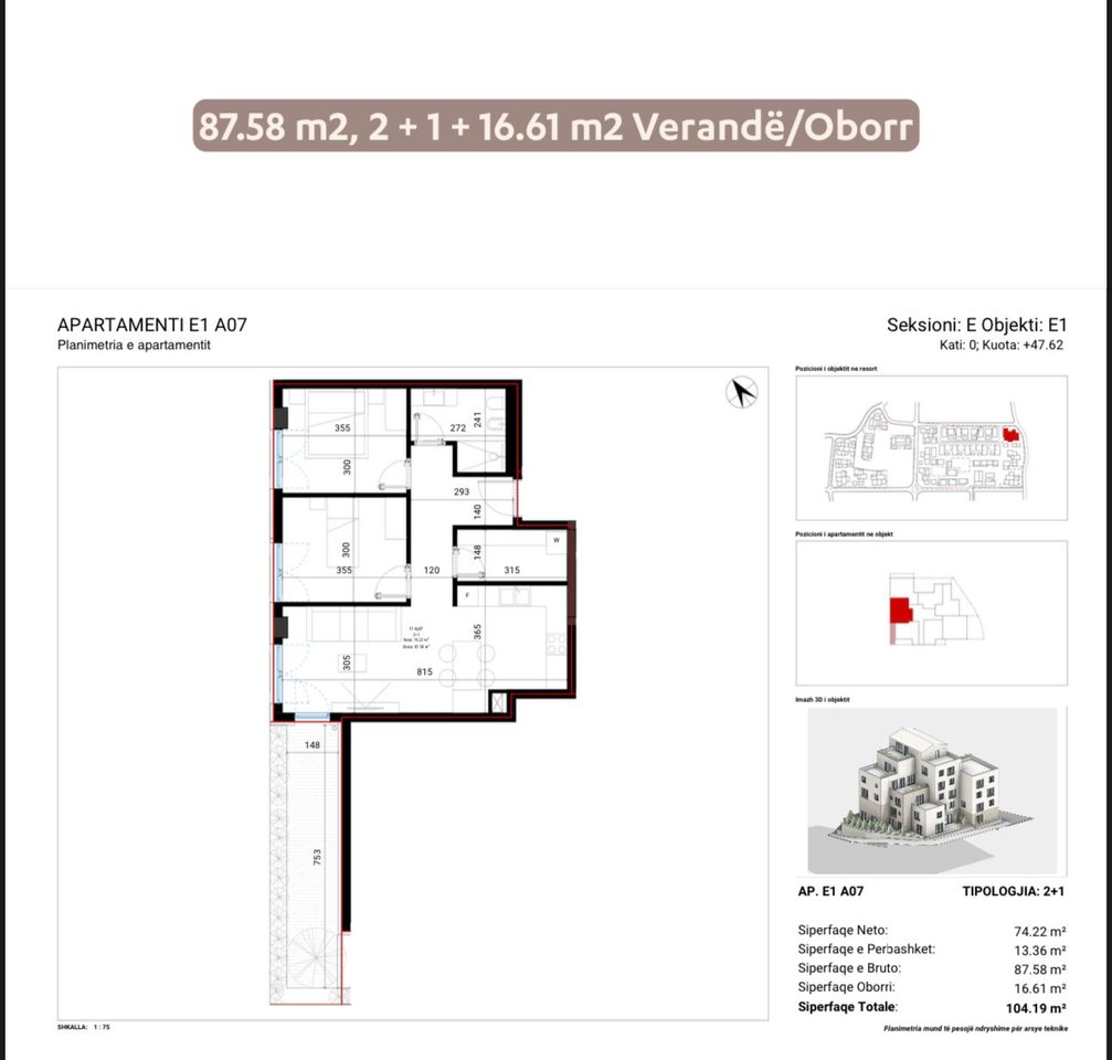 Appartamento 2+1 con cortile a Drimadhes – Piazza del Villaggio!