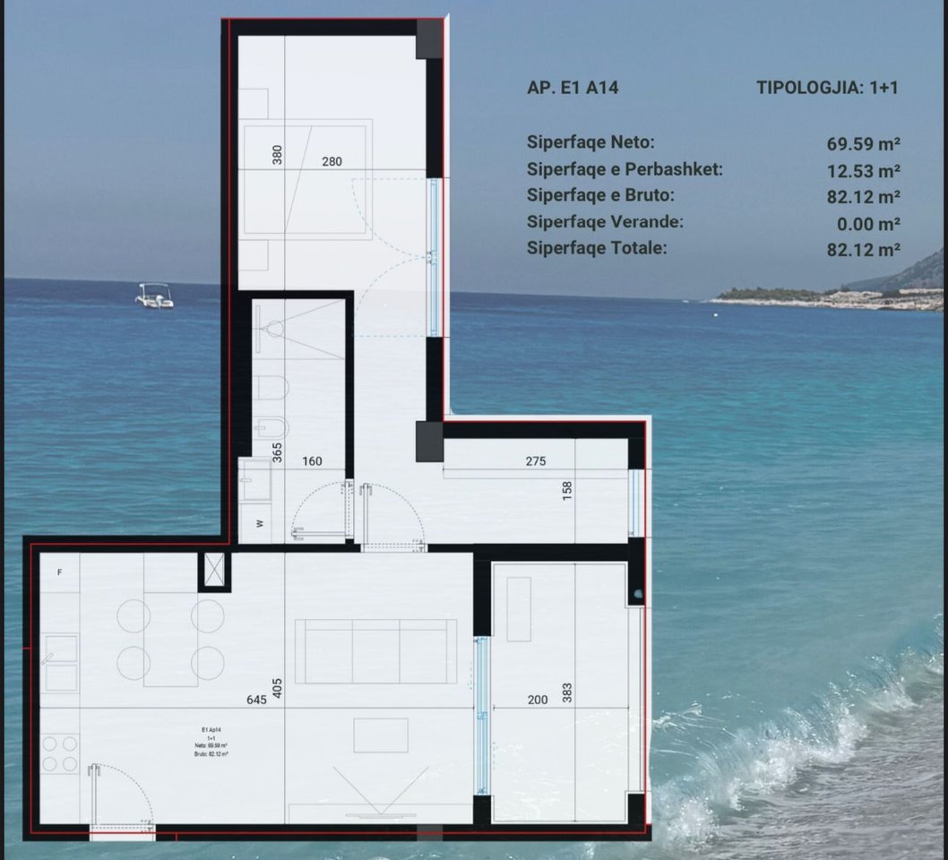 1+1 Apartment in Drimadhes – Village Square!