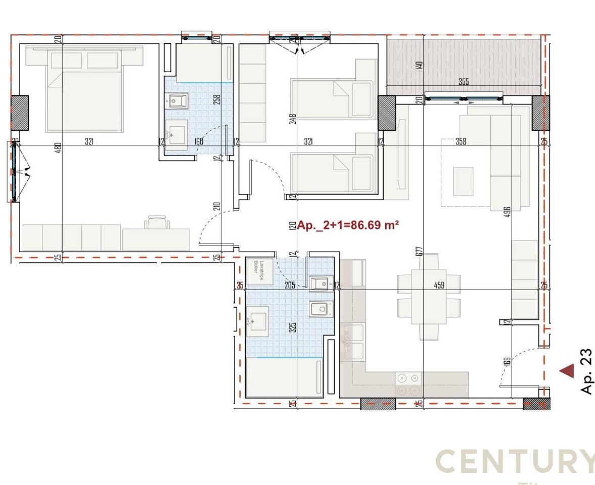 Shitet apartament 2+1+2, ne Ringside Residence!