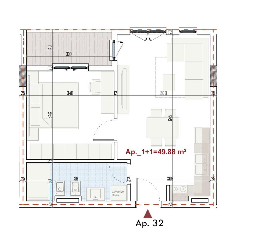 Shitet apartament 1+1, ne kompleksin Ringside, Paskuqan!