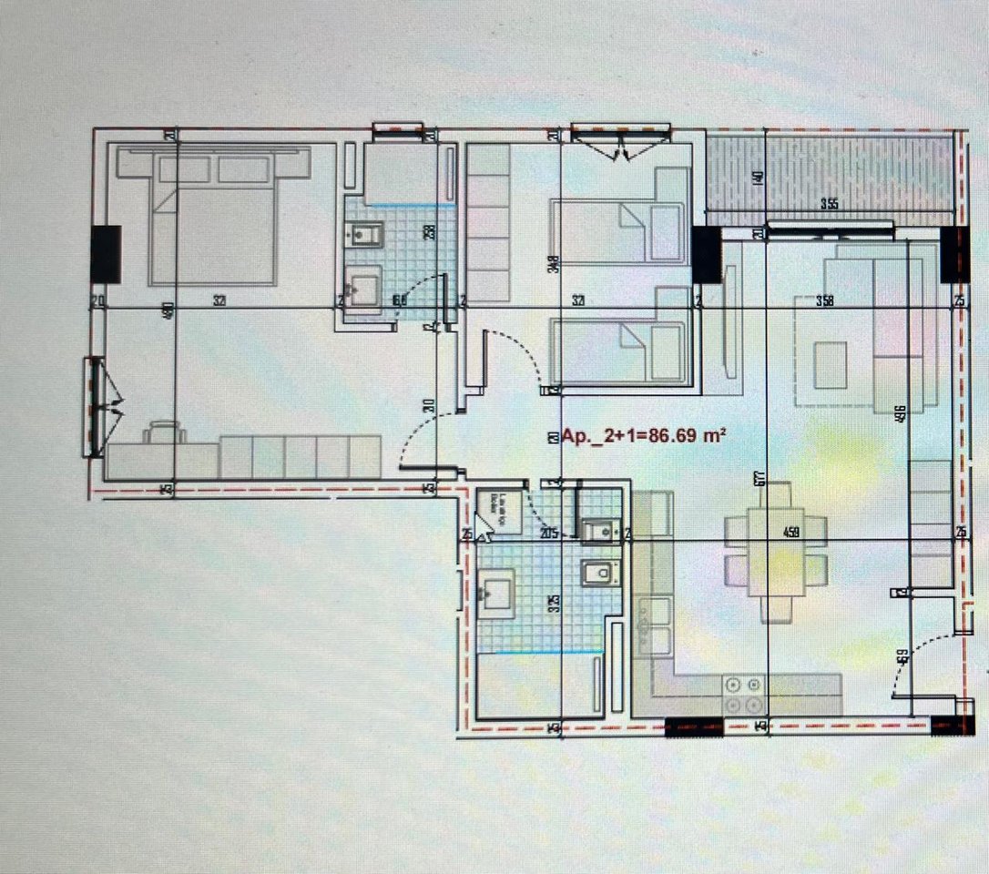 Apartment 2+1+2 for sale, in the Ringside Residence, Paskuqan!