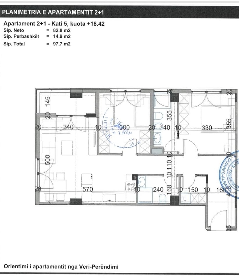Apartment 2+1+2+ storage for sale at the Viva complex on Kavaja Street