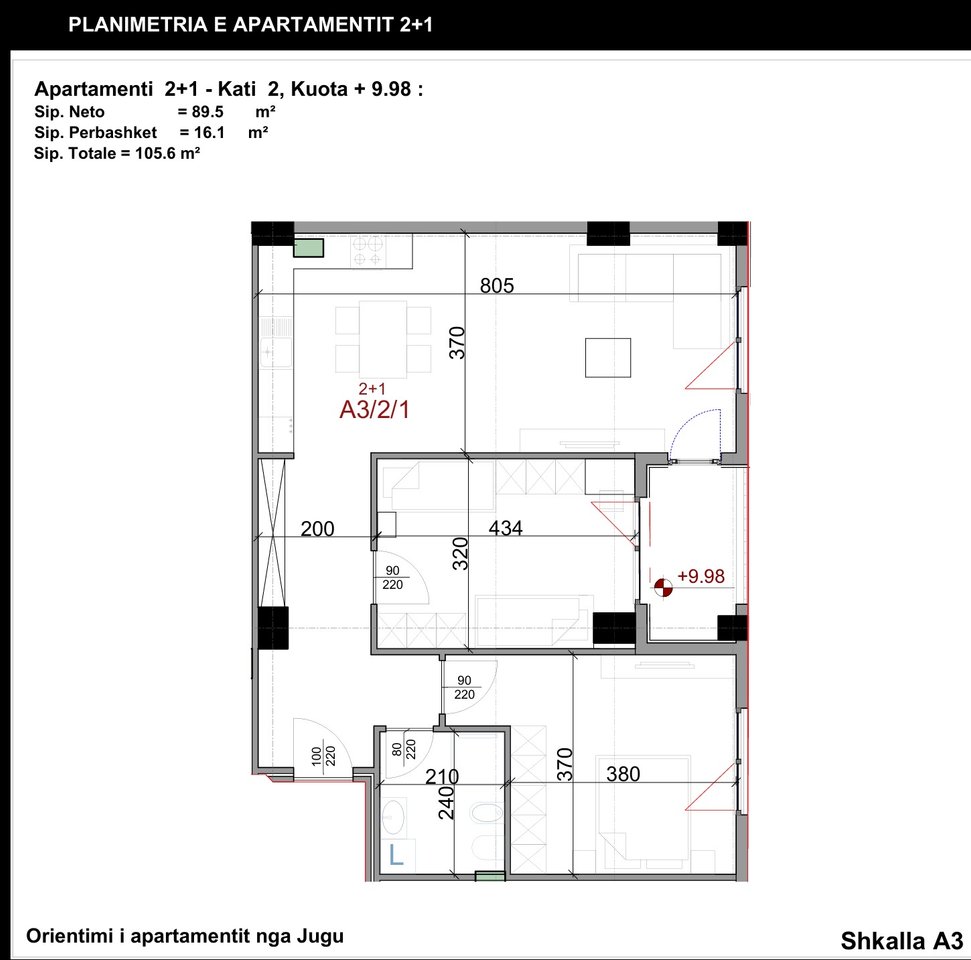 Apartment 2+1 for Sale at Aura Complex on Dritan Hoxha Street
