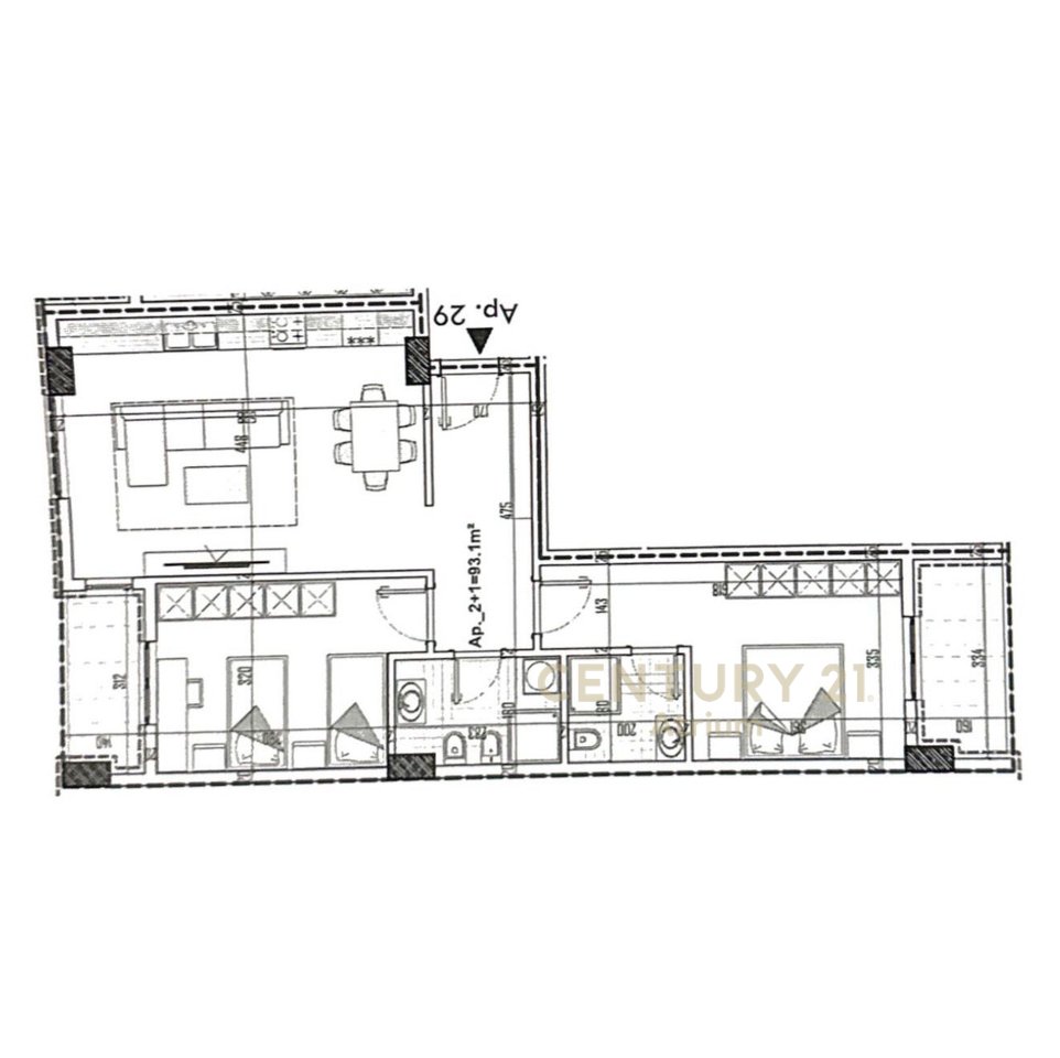 SHESIM APARTAMENT 2+1+2 "APOLLO" RESIDENCE ,PASKUQAN !
