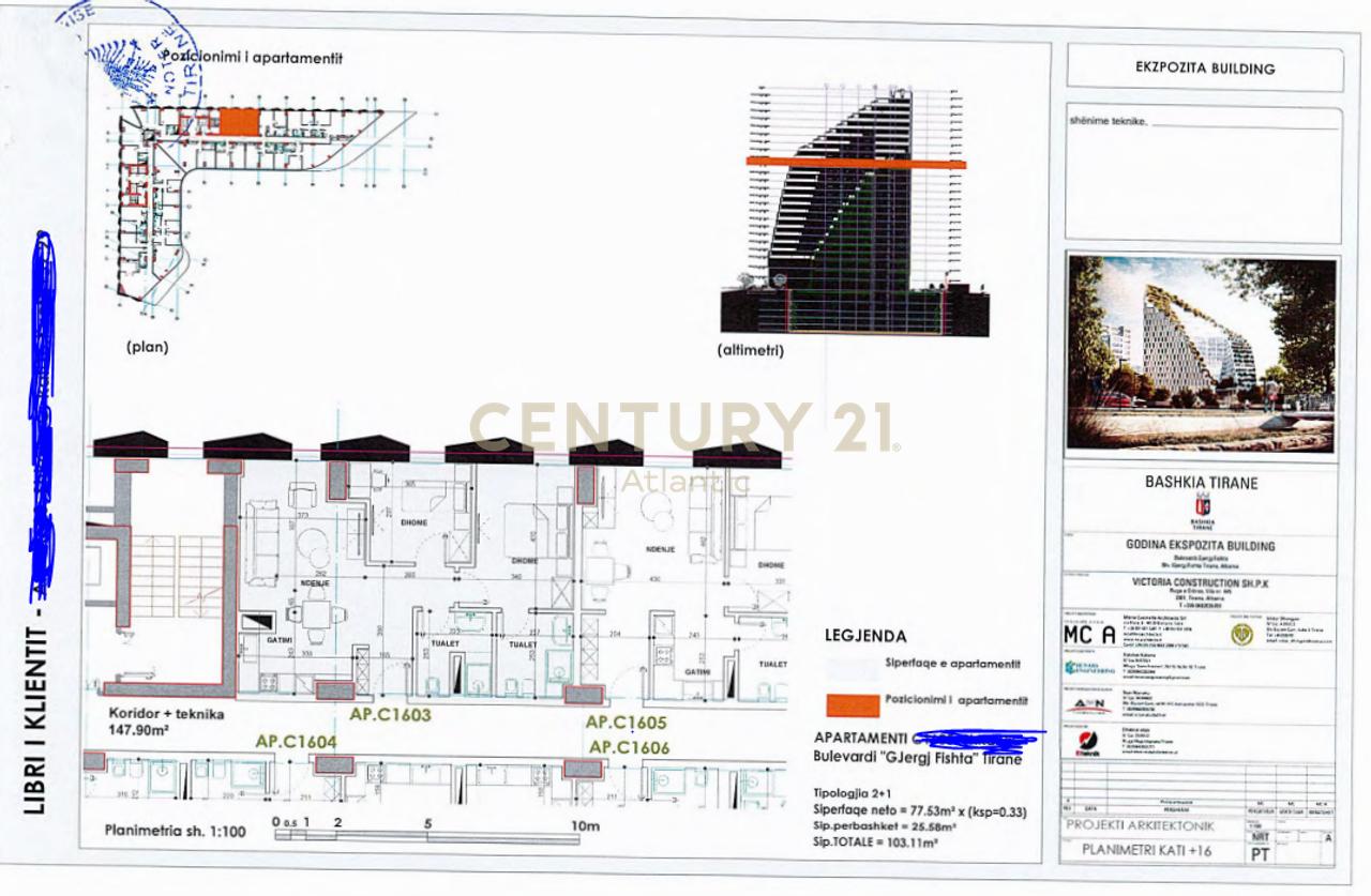 Apartment 2+2 For Sale in Ish Ekspozita, Tirana - €371,196 | 103.11 m²