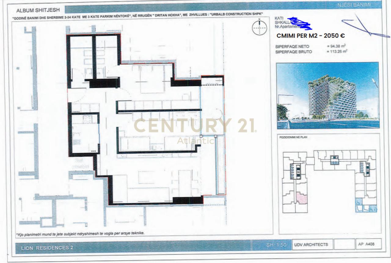 Apartment 2+2+balcony For Sale in Laprakë, Tirana - 232,183€ | 113.26 m²