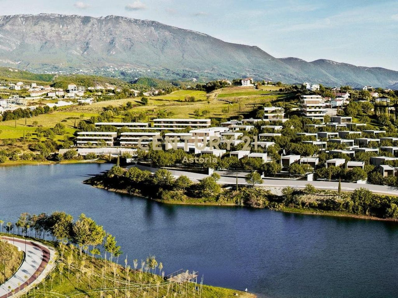 1+1 apartment with balcony and lake view in the Farka Lake Front residence.