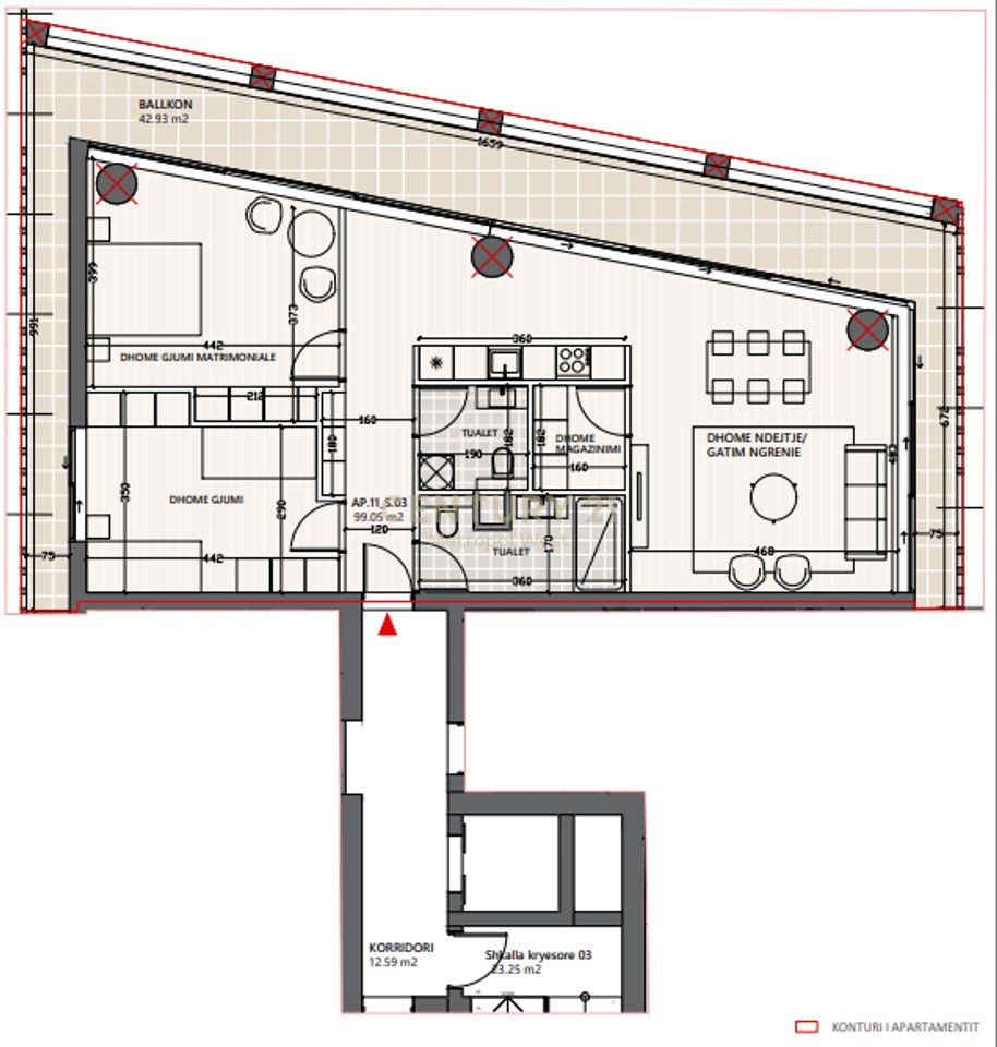 Apartament 2+1+post parkimi Vlora Marina!