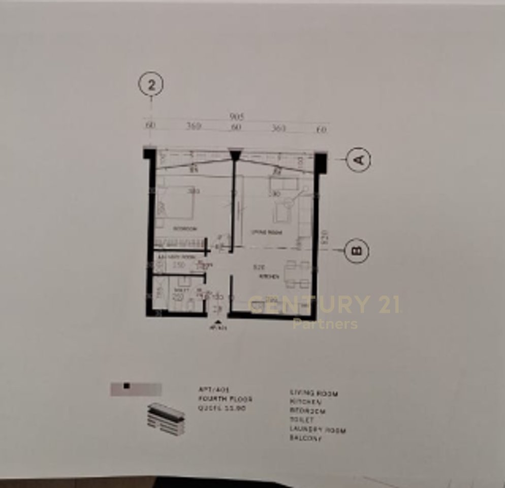 1+1 apartment for sale at Grow Green Residence in Sauk, Tirana