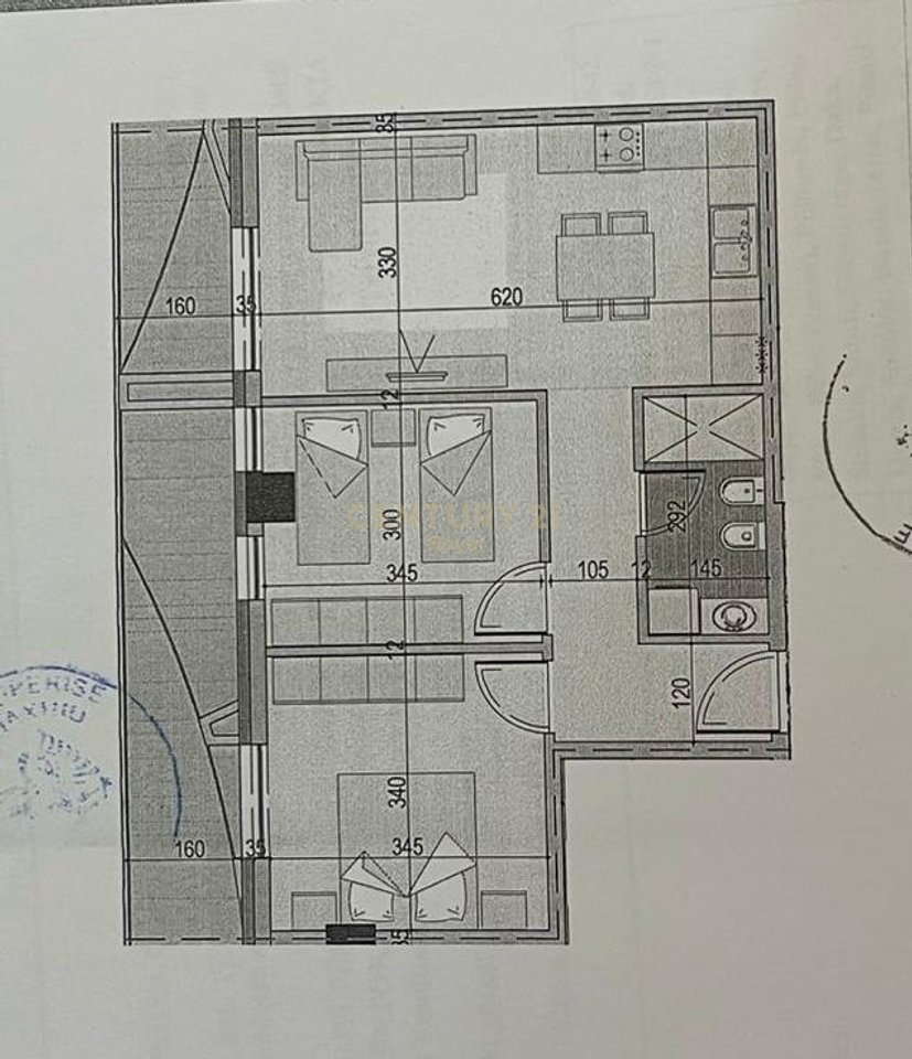 Apartament 2+1 Me Qira në Rruga Mine Peza, në Residencën Golden Tower Tiranë - 1100€ | 93.7 m²