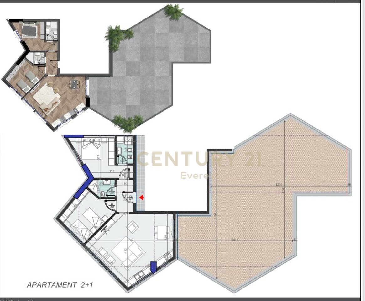 COLONNADE RESIDENCE, SHESIM APARTAMENT 2+1+2+VERANDE!