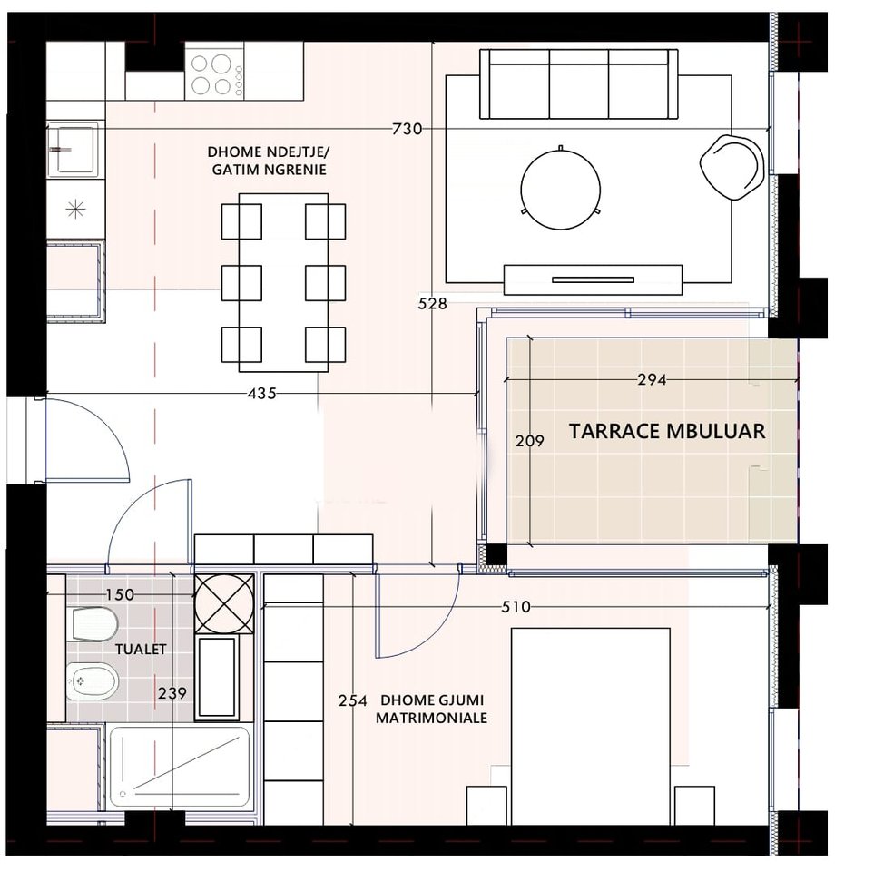 Apartament 1+1  per shitje te Vlora Marine!