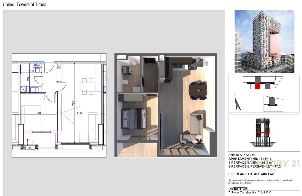 OKAZION, SHITET APARTAMENT 1+1 TEK KOMPLEKSI DINAMO  !