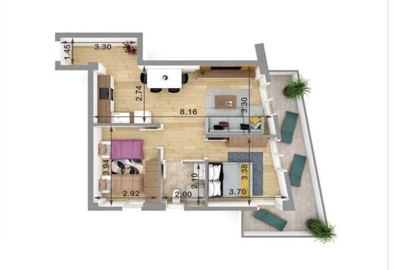 SHITET APARTAMENT 2+1 NE KUNE (SHENGJIN) VIJA E PARE ME PAMJE DETI!