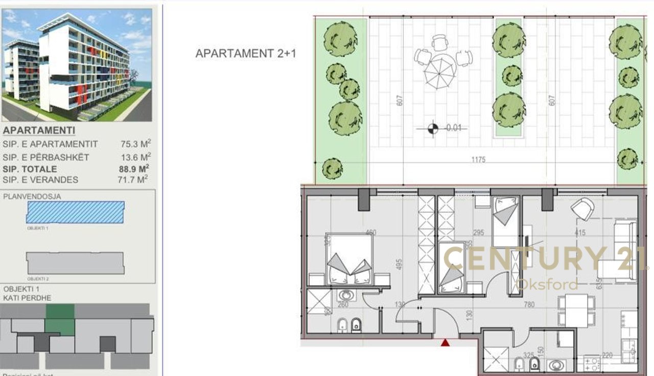 Apartament 2+1+2 për qira në Univers City!