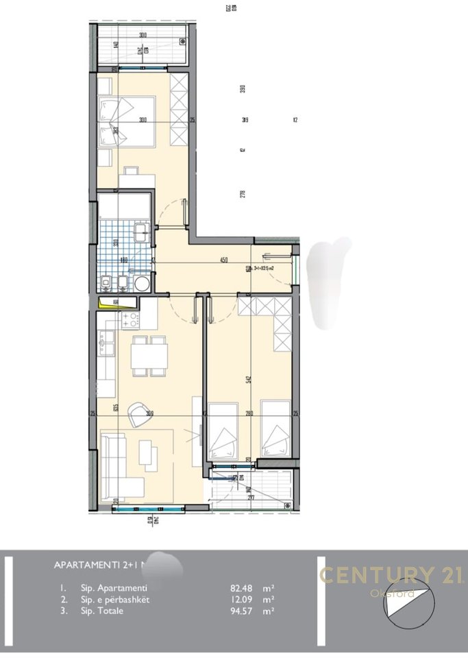 SHITET APARTAMENT 2+1 TE UNIVERS CITY