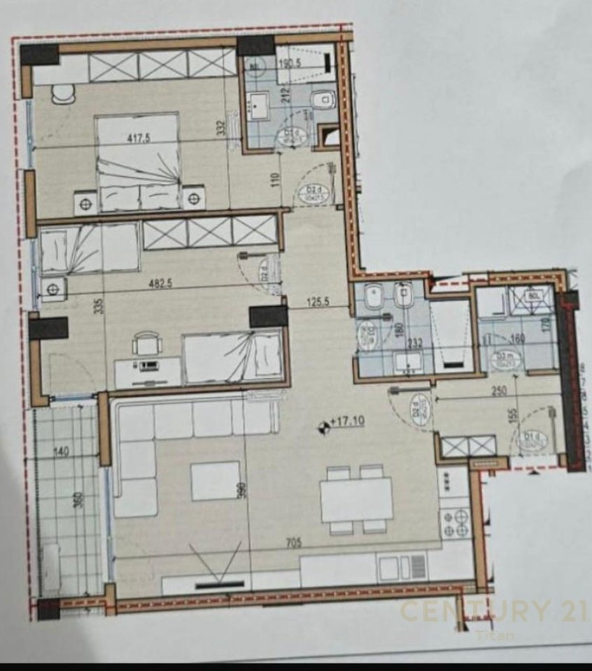 Shitet apartament 2+1+3 ne Bulevardin e Ri!