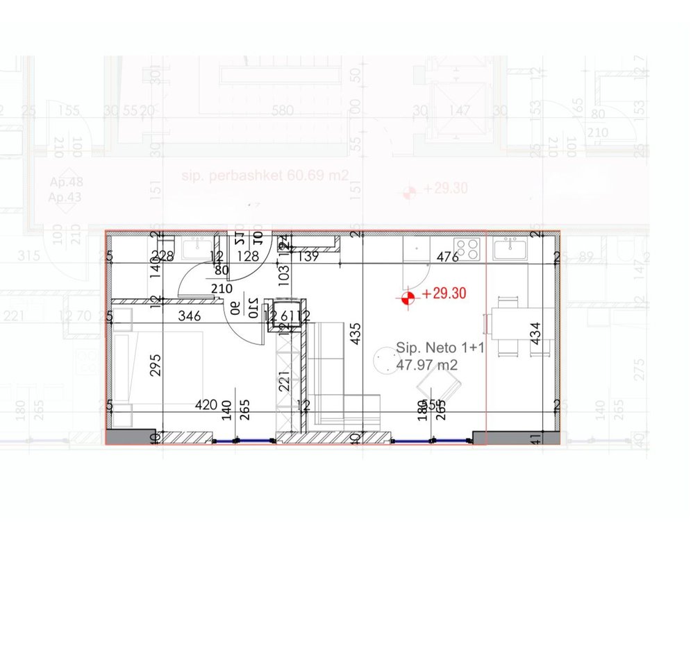 Apartment 1+1 for sale at Fusha e Aviacionit – parking space with extra price!