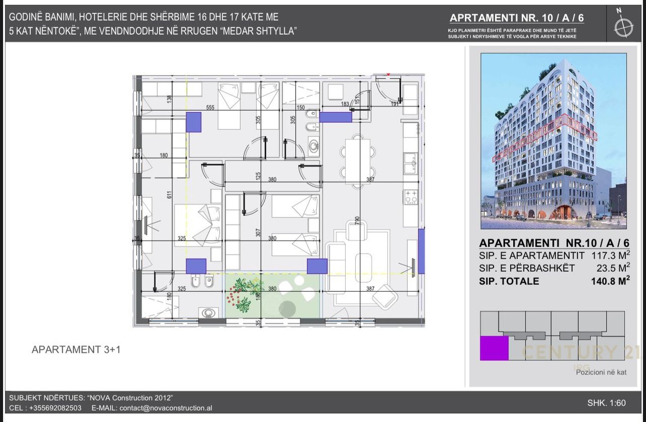 APARTAMENT 3+1+2+GARAZHD ME CMIM EXTRA,WHITE TOWER KOMUNA E PARISIT!