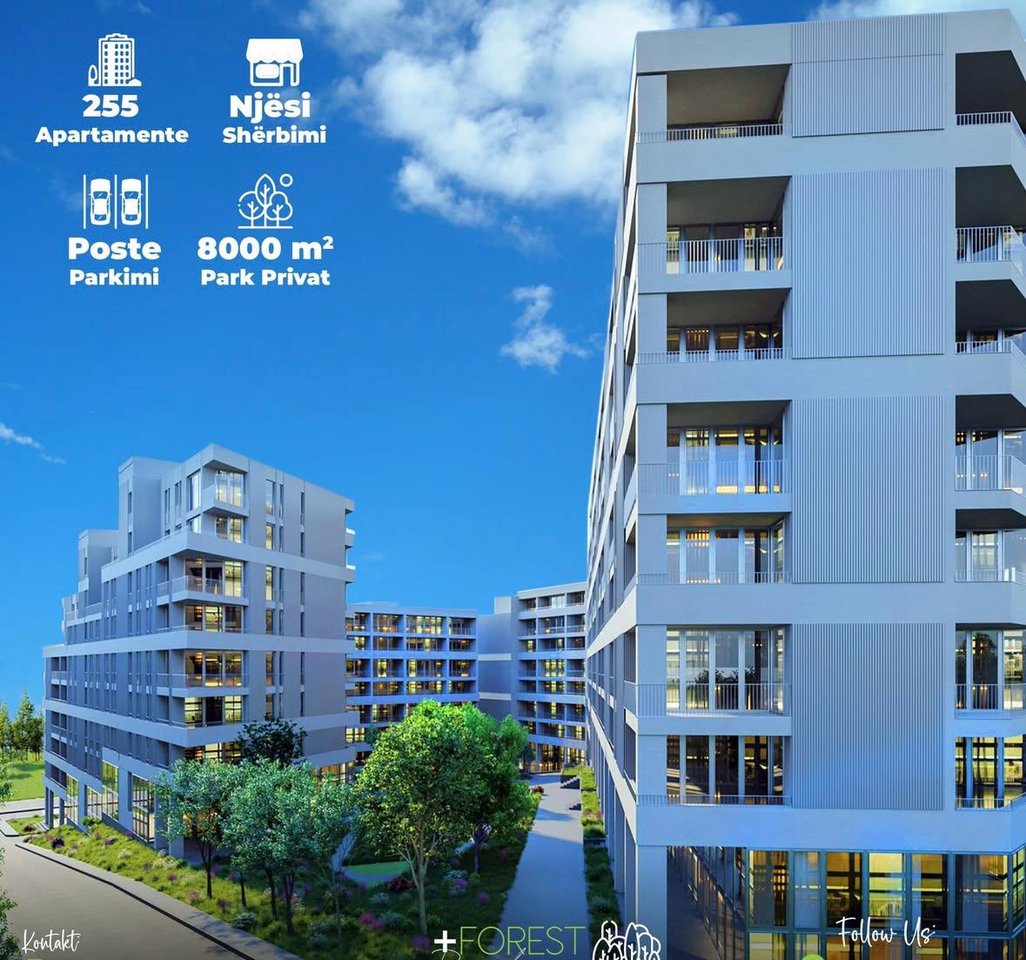 APARTAMENT 1+1 NE SHITJE TEK "FOREST RESIDENCE", SHKOZE !
