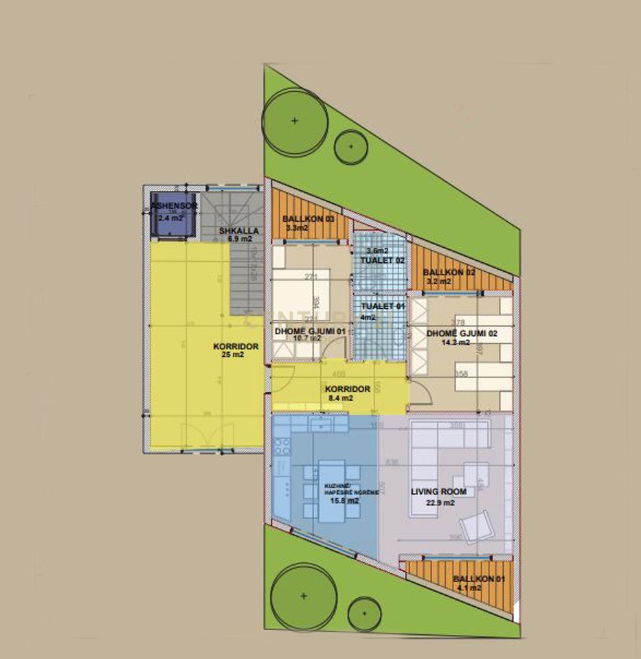 APARTAMENT 2+1+POST PARKIMI ME CMIM EKSTRA TEK SEE DIELLI RESIDENCE MJULL BATHORE!