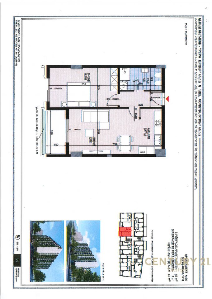 SHITET APARTAMENT 1+1 TEK FUSHA E AVIACIONIT!