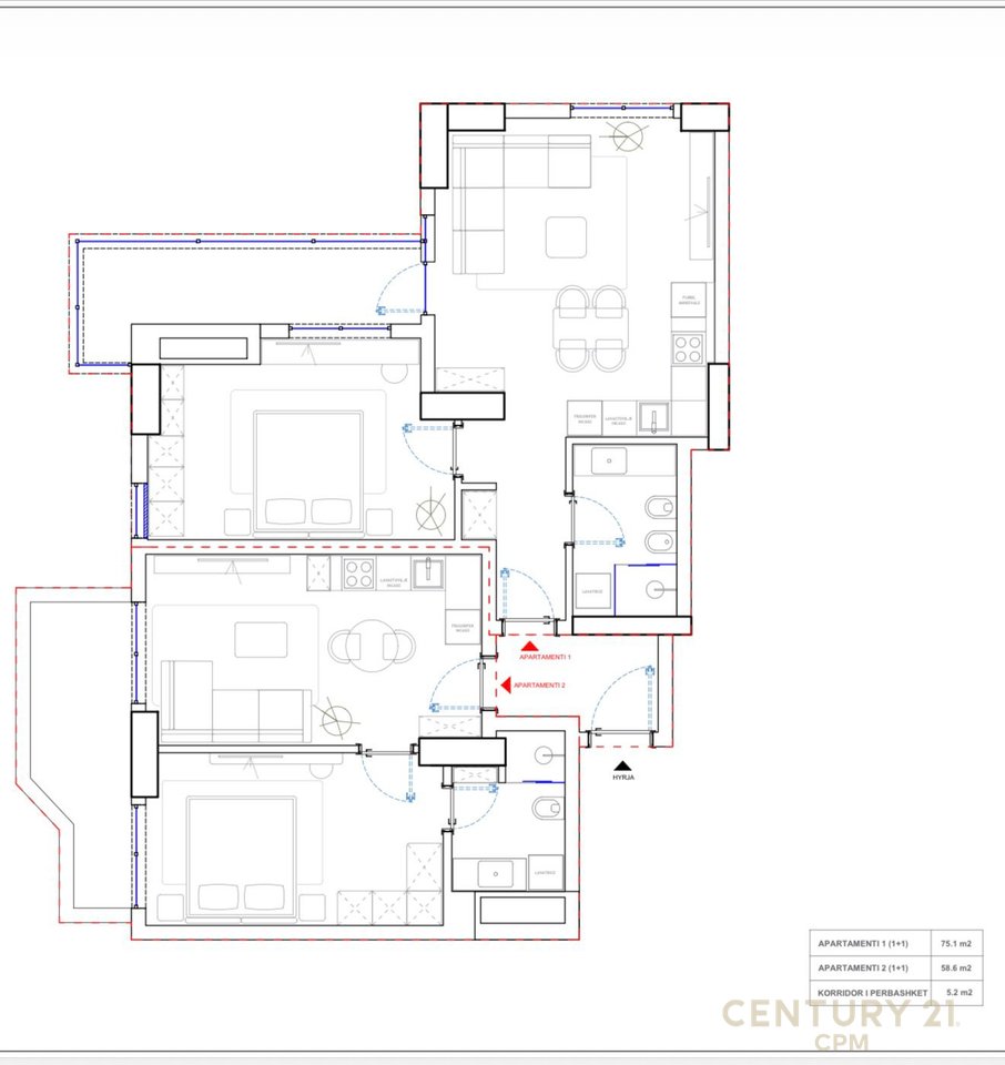 Shitet Apartament 3+2 ose i Ndarë në Dy Apartamente 1+1 – Zona e Ish-Ekspozitës